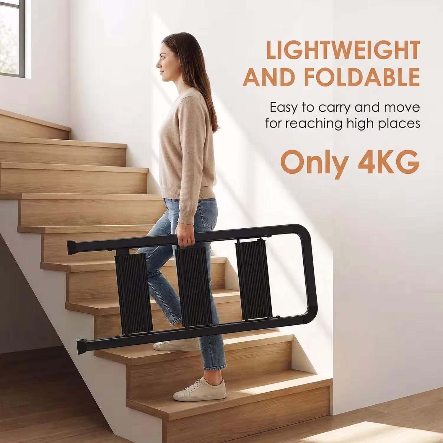 Aluminum ladder with platform