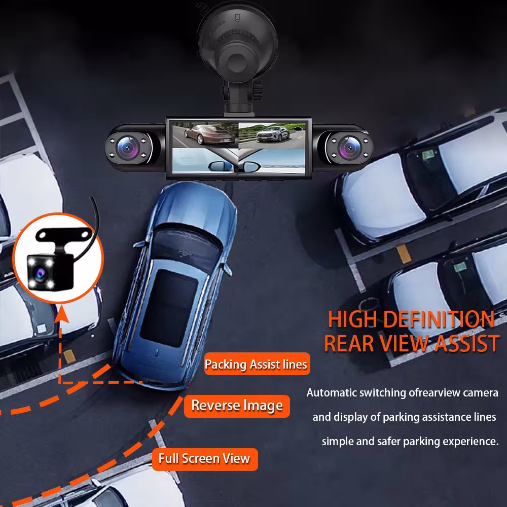 Enregistreur vidéo pour voiture avec 4 canaux