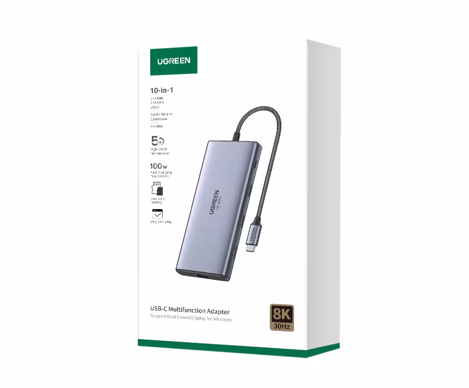Adaptateur USB-C avec 10 connecteurs