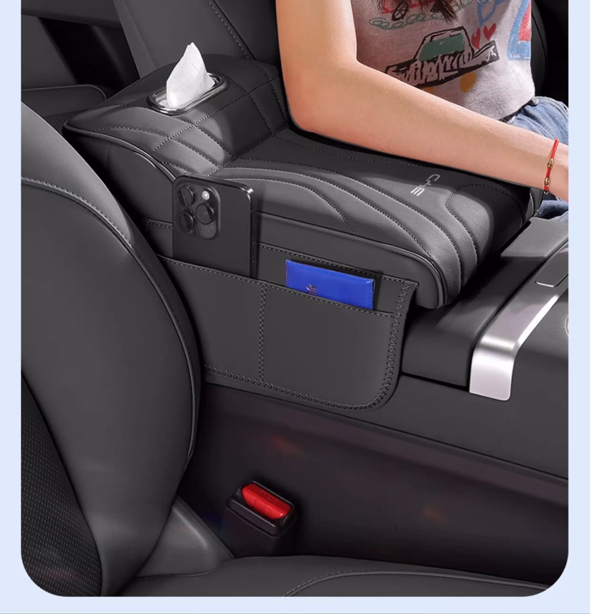 Armrest box lifting cushion