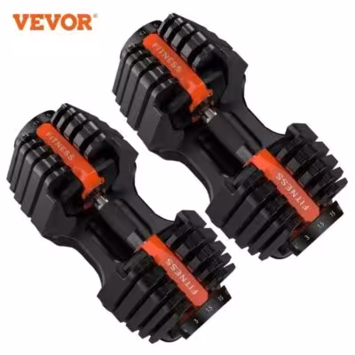 VEVOR reguliuojamas hantelis 24/40 kg, 52.5/90 svarų, rankų raumenų treniravimo įranga namų sporto saliai