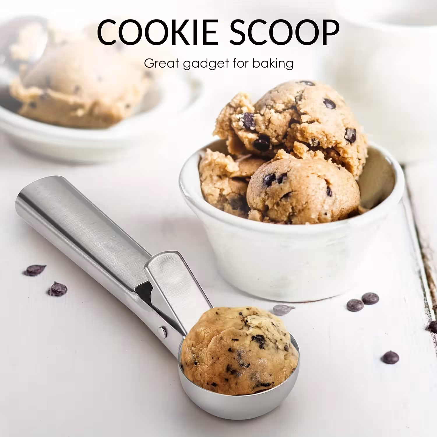 Cuchara para helado de acero inoxidable.