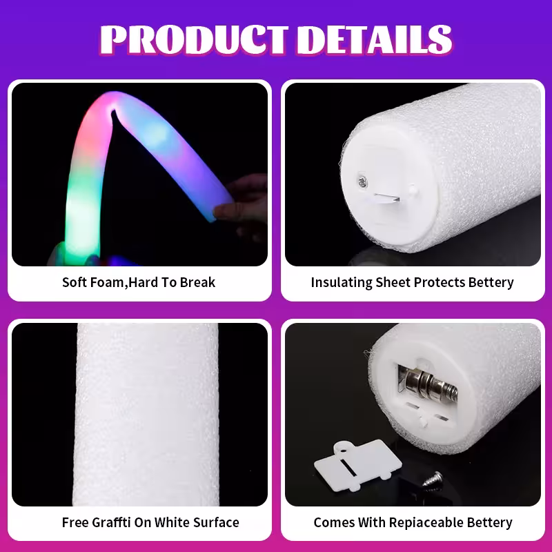 LED glowing foam sticks
