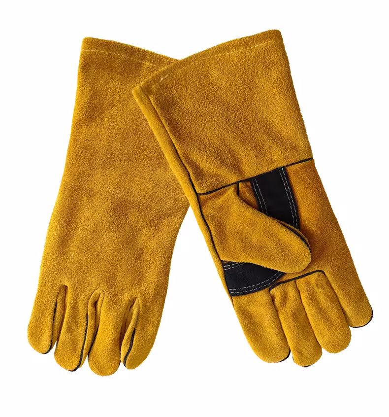 fire-resistant leather work gloves