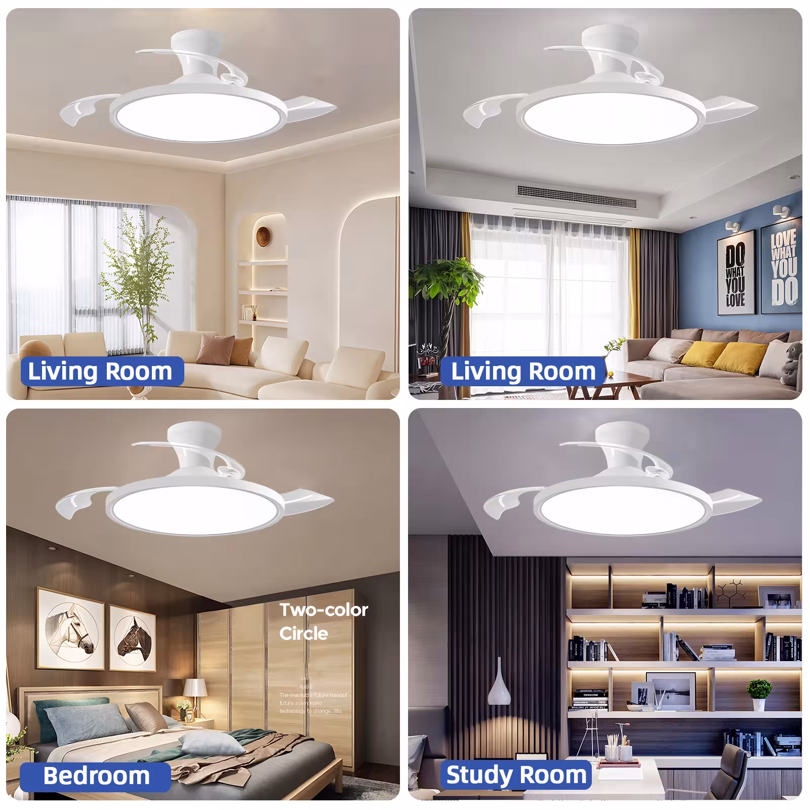 ventilatore a soffitto intelligente con luce
