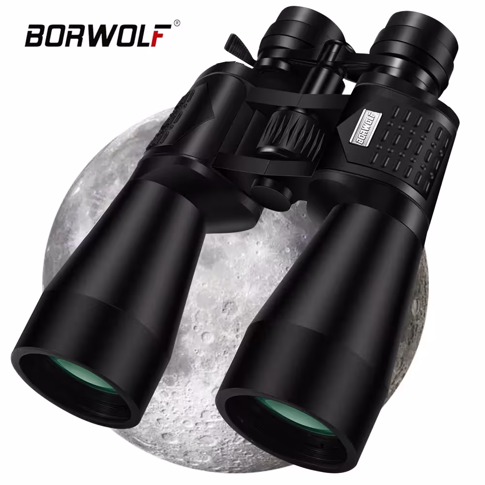 BORWOLF 15-450X60 professional binoculars with HD optics, Bak4 prism, night vision function for hunting and bird watching