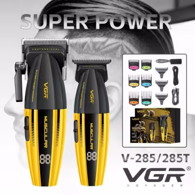 Máquina de cortar pelo profesional inalámbrica VGR V-285 para hombres con pantalla LED, 9000 RPM
