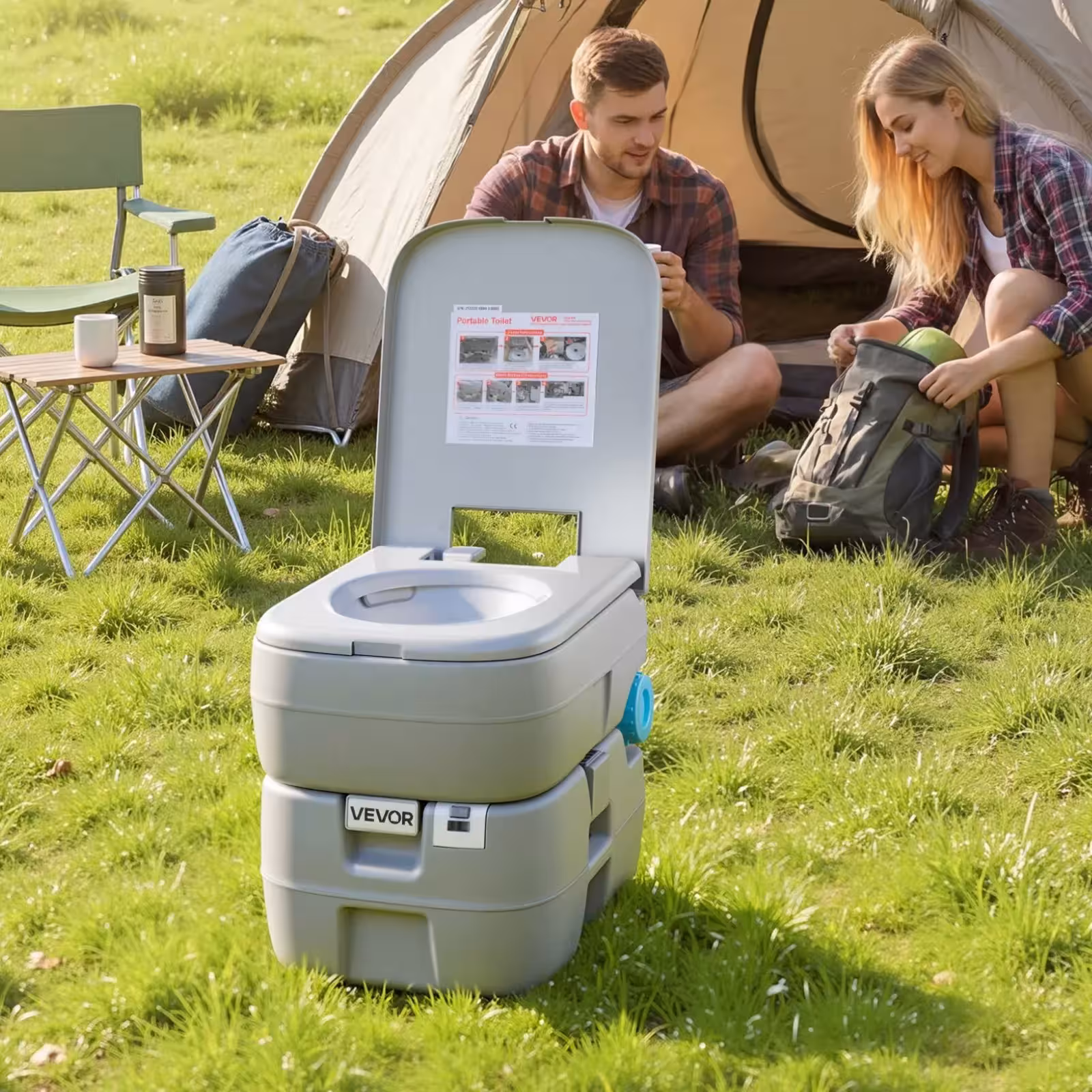 Portable camping toilet