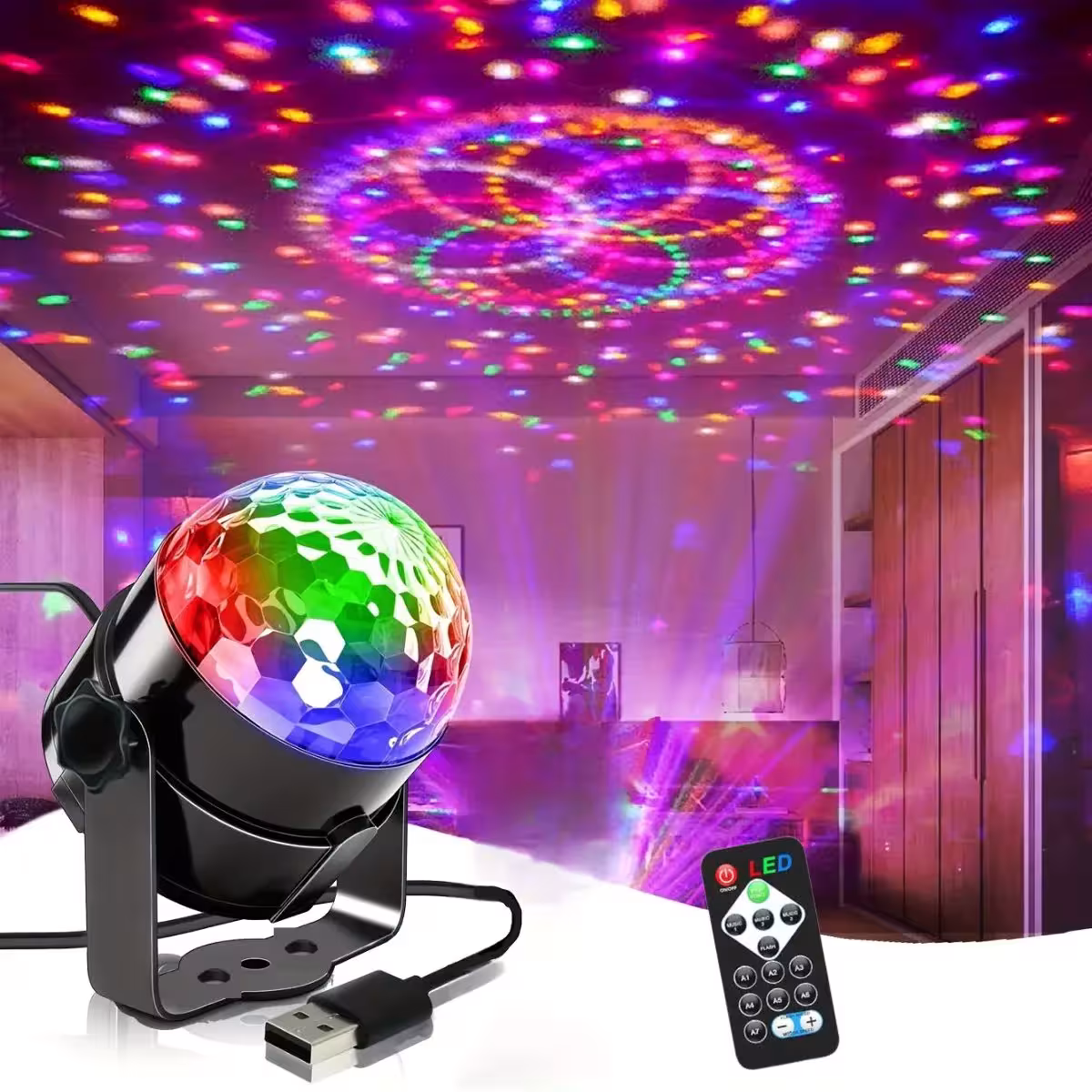 RGB scenos šviesos efektas
