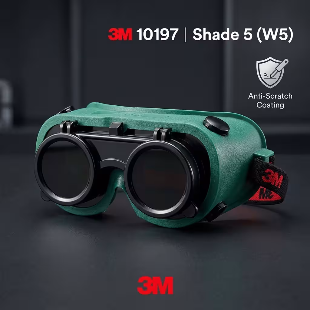 Gafas de soldadura 3M 10197, oscurecimiento W5, plegables, protectores para soldar y cortar.
