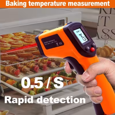 Termómetro de rayos infrarrojos: un medidor de temperatura industrial, preciso, para la cocina y la repostería