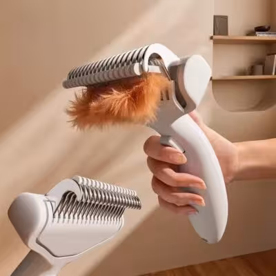 Pettine per la rimozione dei peli di cani e gatti in acciaio inossidabile per pelo lungo