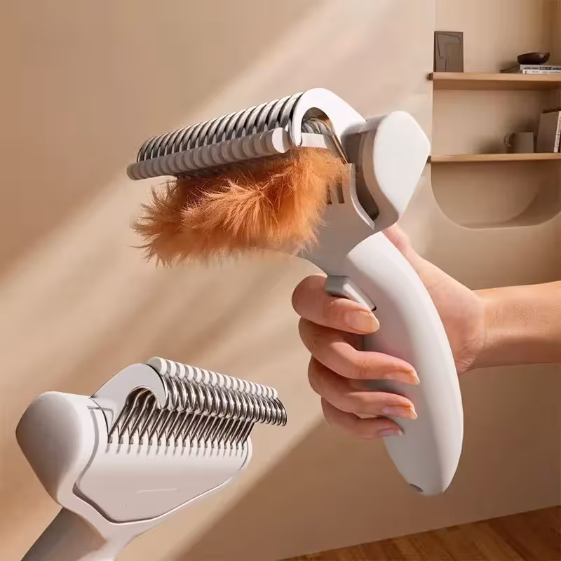 Pettine per la rimozione dei peli di cani e gatti in acciaio inossidabile per pelo lungo