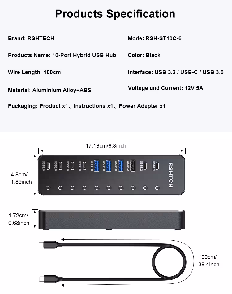 Adattatore USB C 10 in 1