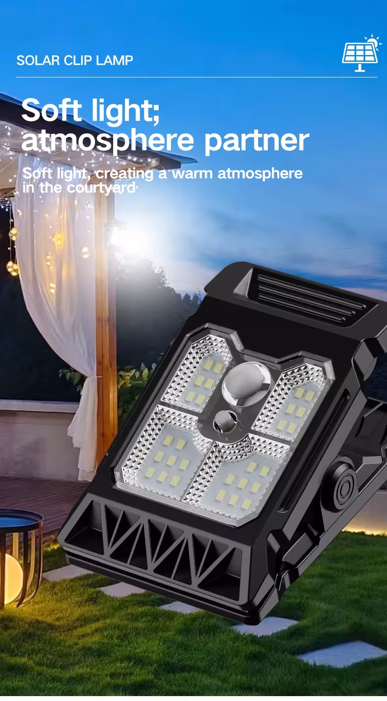 lampada solare con clip