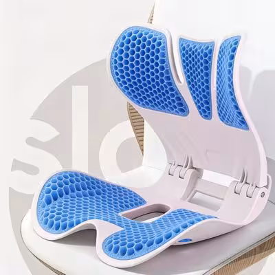 Thickened honeycomb-shaped massage seat cushion for the lower back, designed for posture correction in school and office chairs