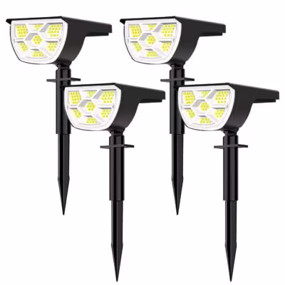 Reflektor LED na energię słoneczną do ogrodu, 68/72 diody LED, 3 tryby światła, wodoodporność IP65.