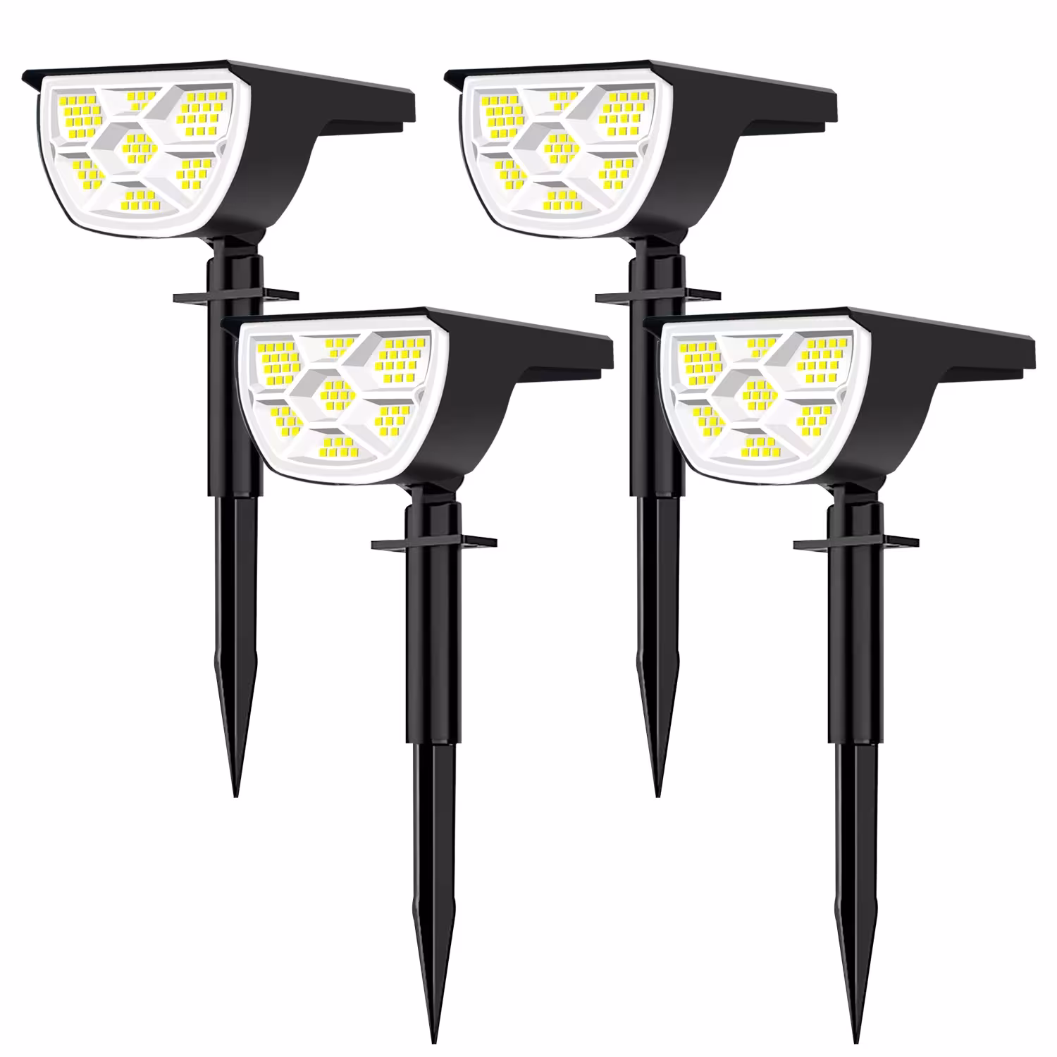 Solar LED floodlight for garden with 68/72 LEDs, 3 light modes, IP65 waterproof.
