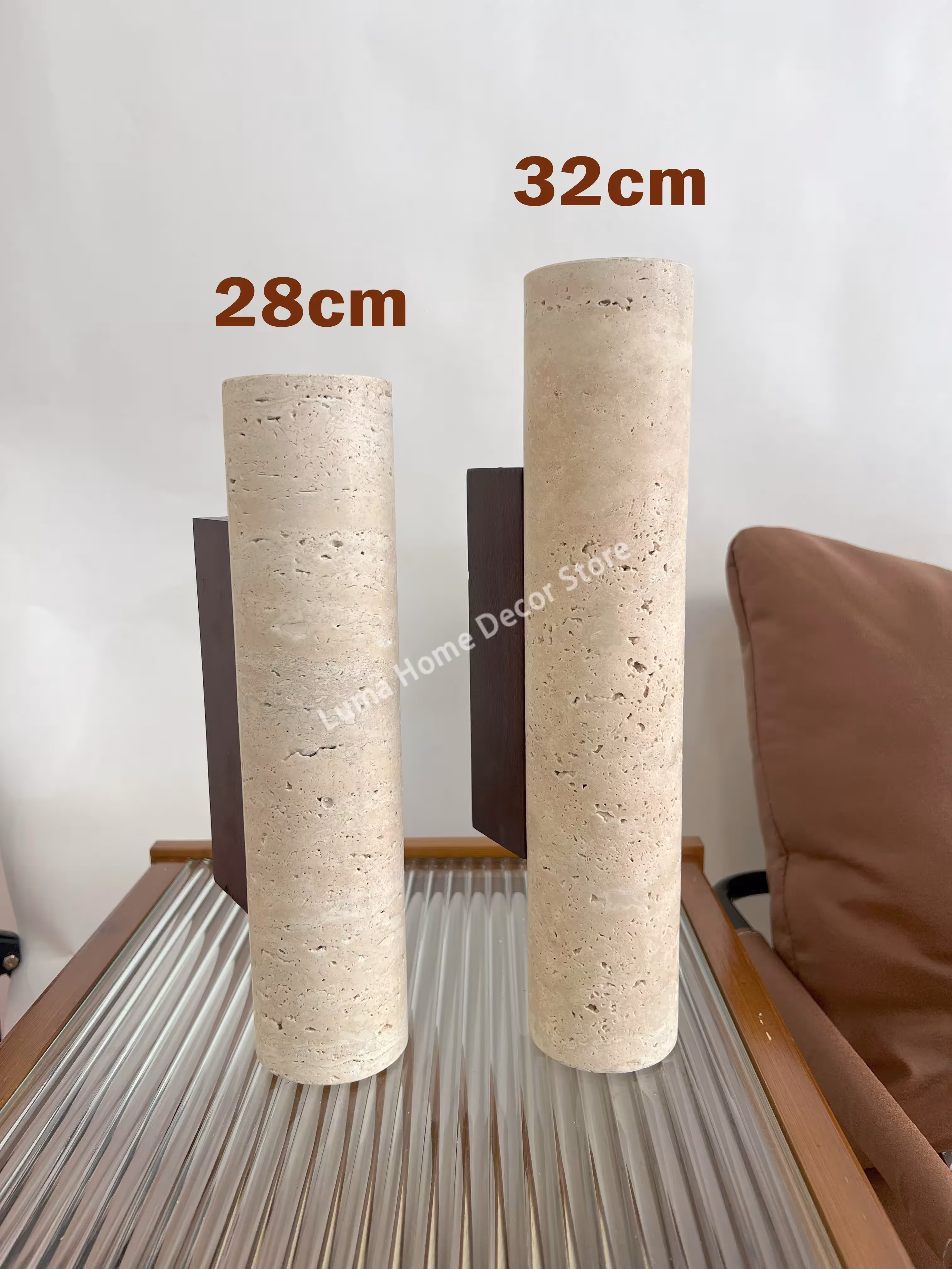 Lámpara de pared de piedra.