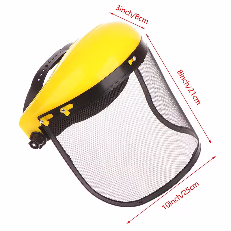 casco protector facial con malla