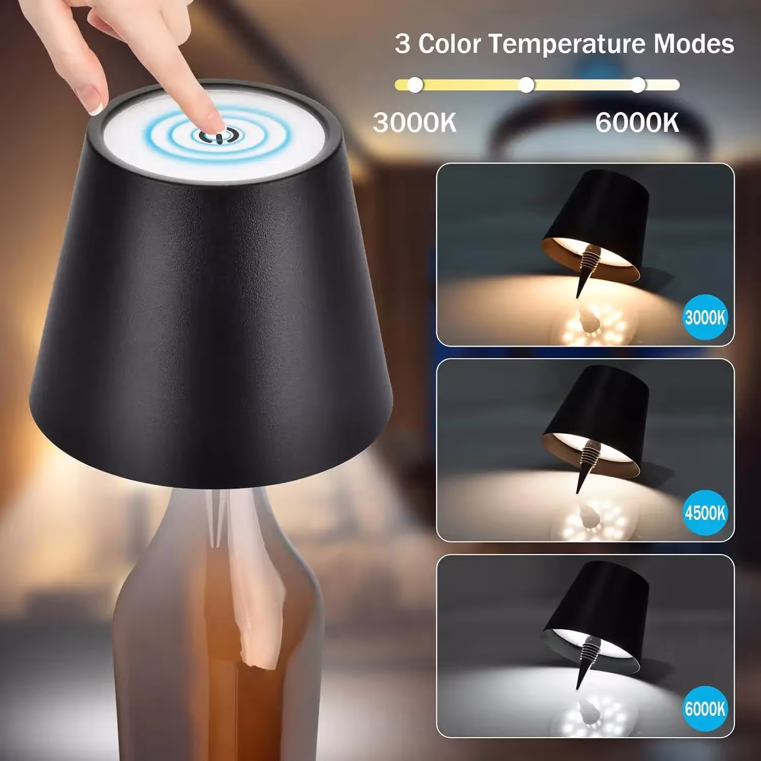 lampe de table en forme de bouteille