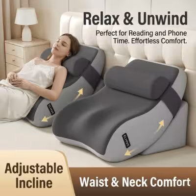 Ampio cuscino letto in memory foam con schienale a forma di diamante regolabile, ideale per sedersi, giocare e guardare la TV