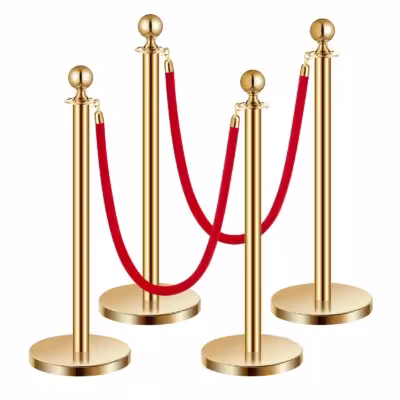 Colonne divisorie in acciaio inox VVOR con cavo di base e velluto, 4 / 6 / 8 pz.