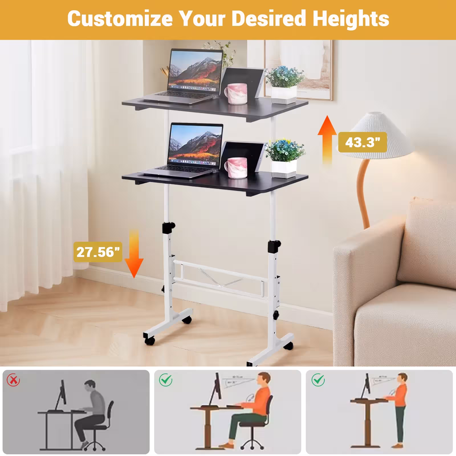 Mesa con altura ajustable