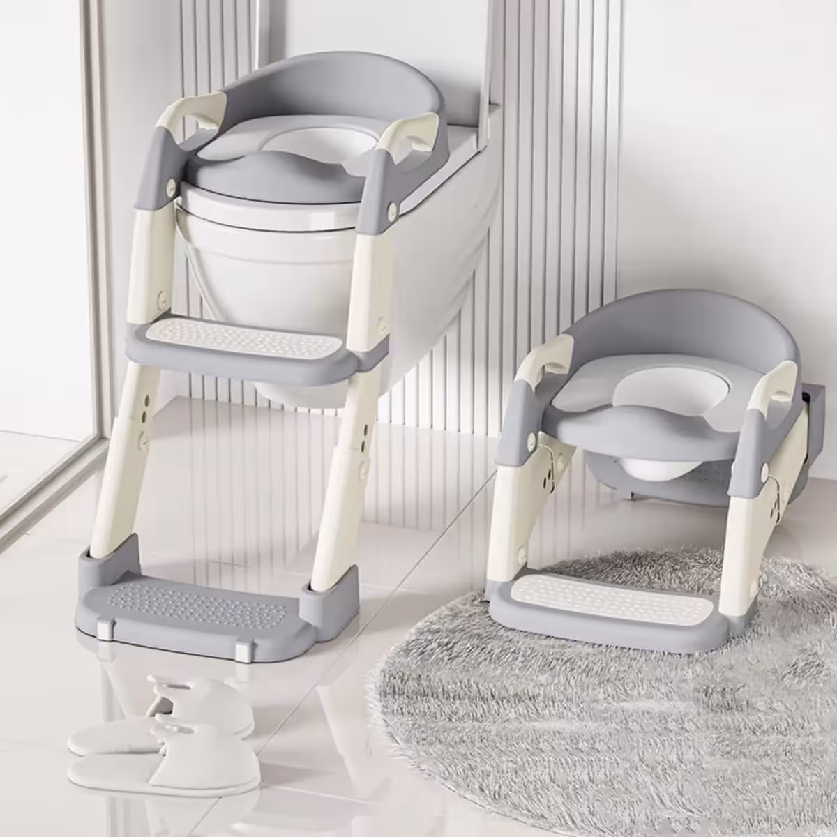 siège d'apprentissage pour toilettes avec marchepied