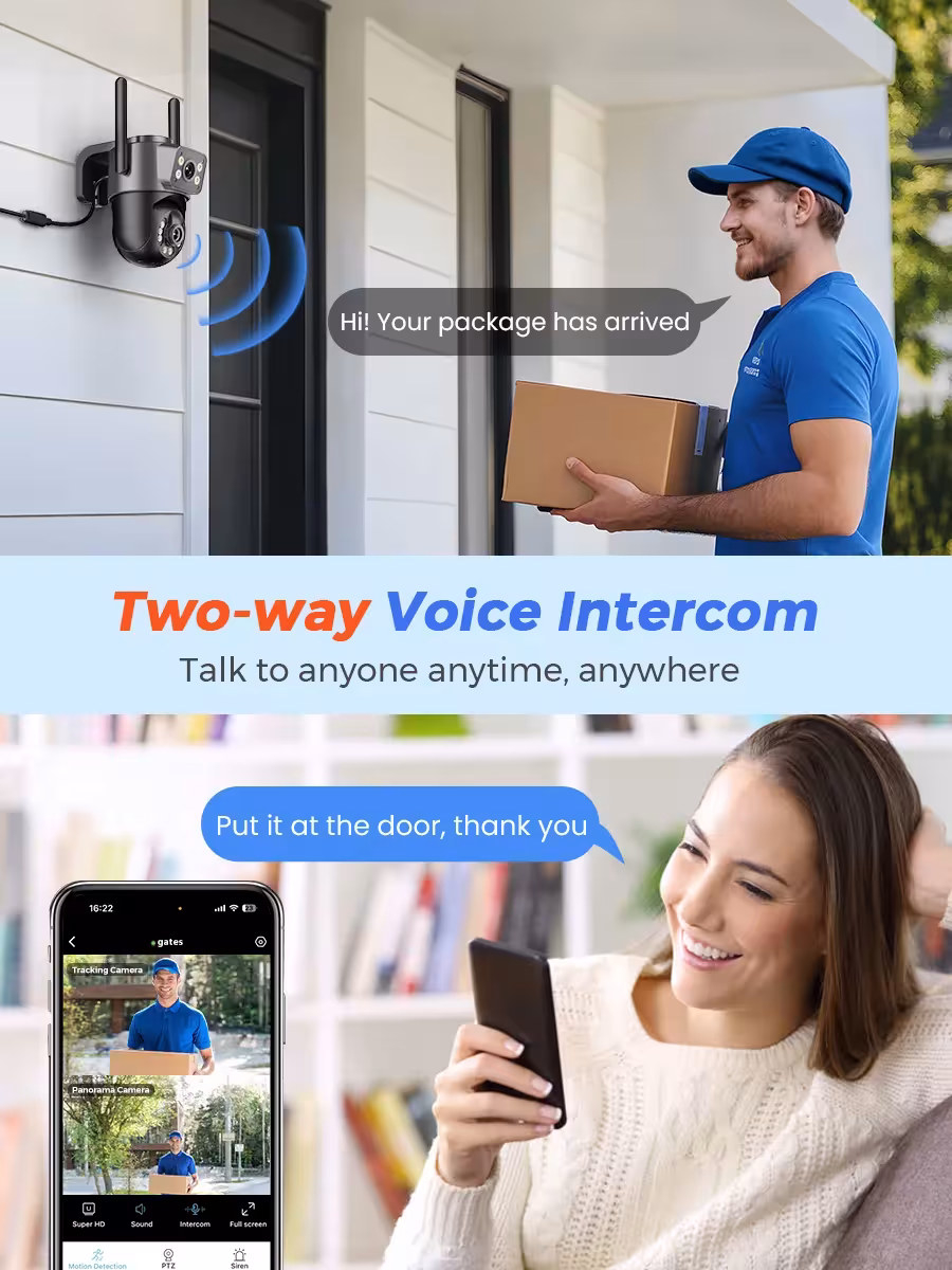 PTZ WiFi kamera su AI sekimu