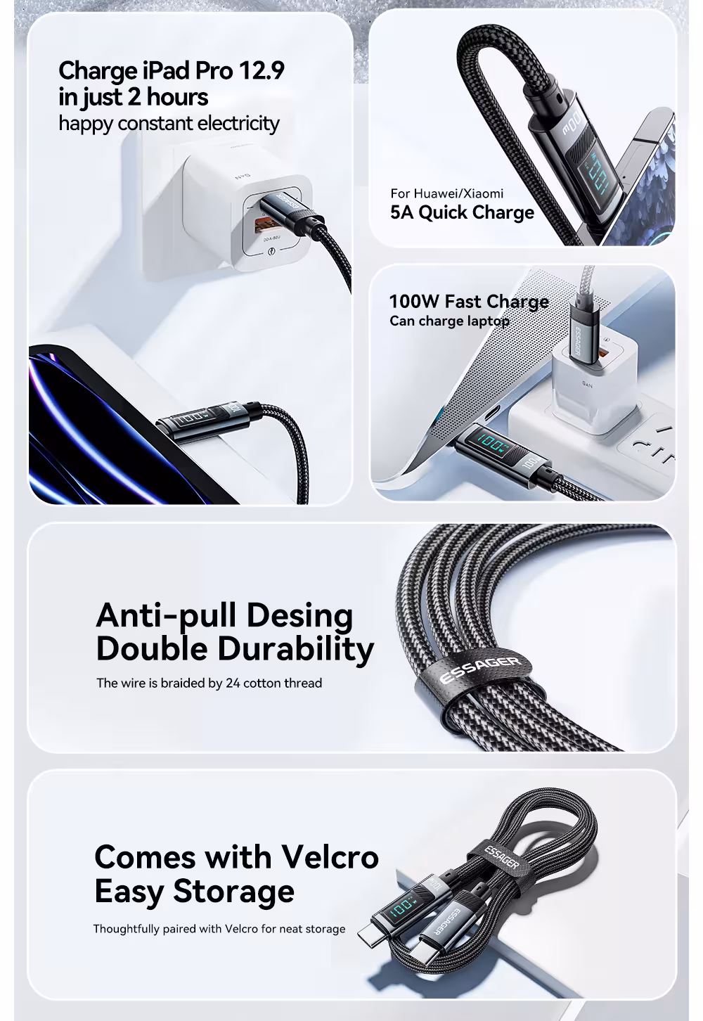 USB-C kabelis 240W