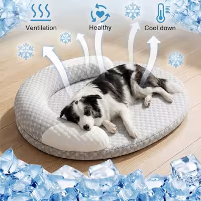 Cooling dog bed for summer ice silk mat for cats and dogs