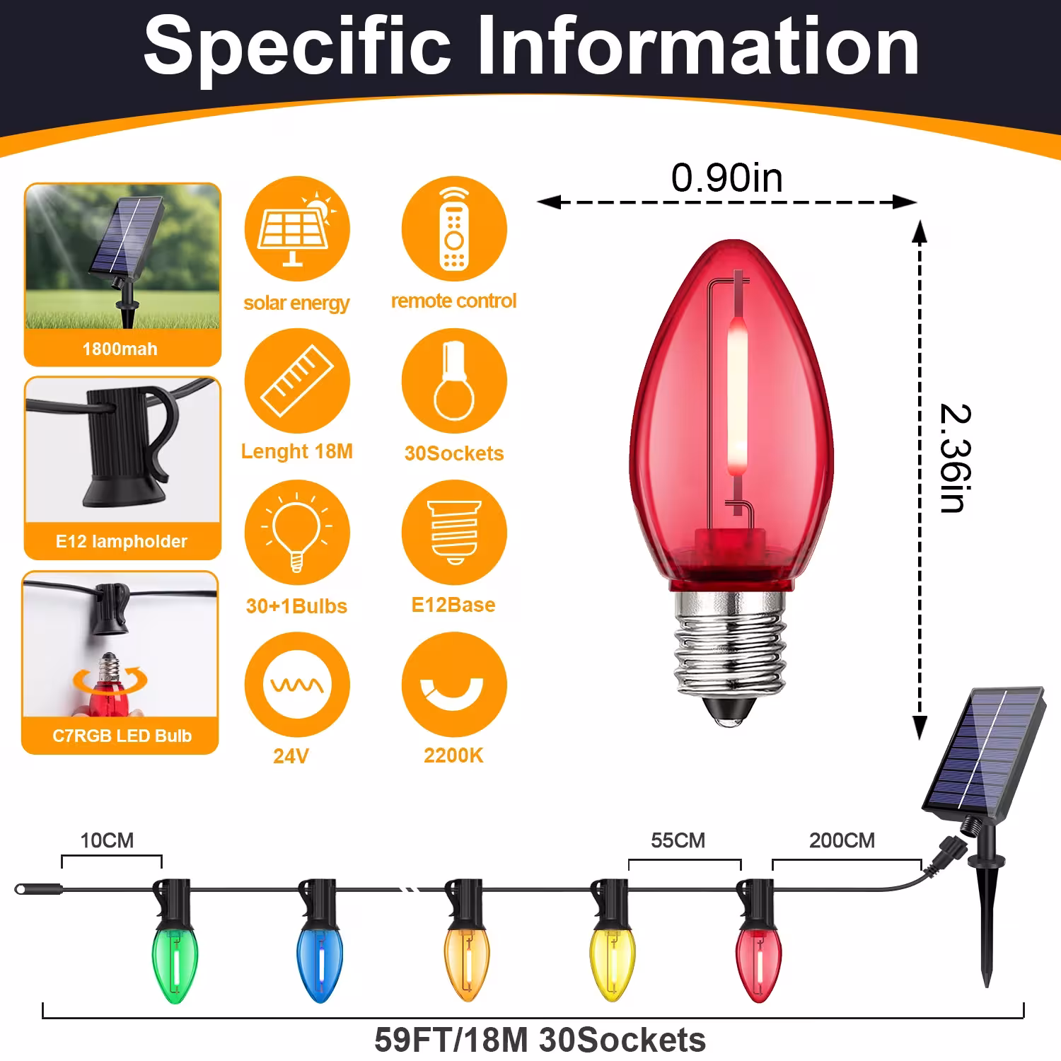 Solar LED string lights