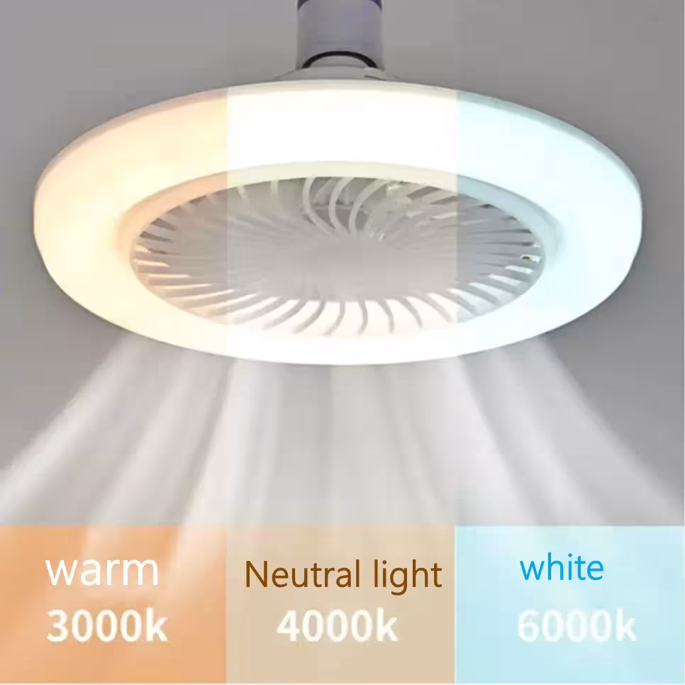 2 in 1 ventilatore a soffitto con lampada a LED 3 velocità regolazione wireless E27