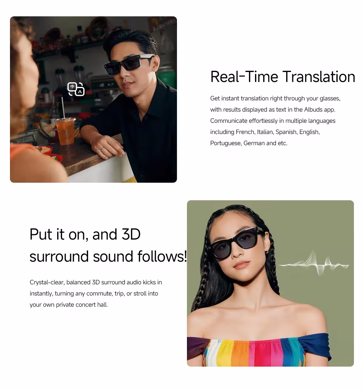 Smart glasses with translation