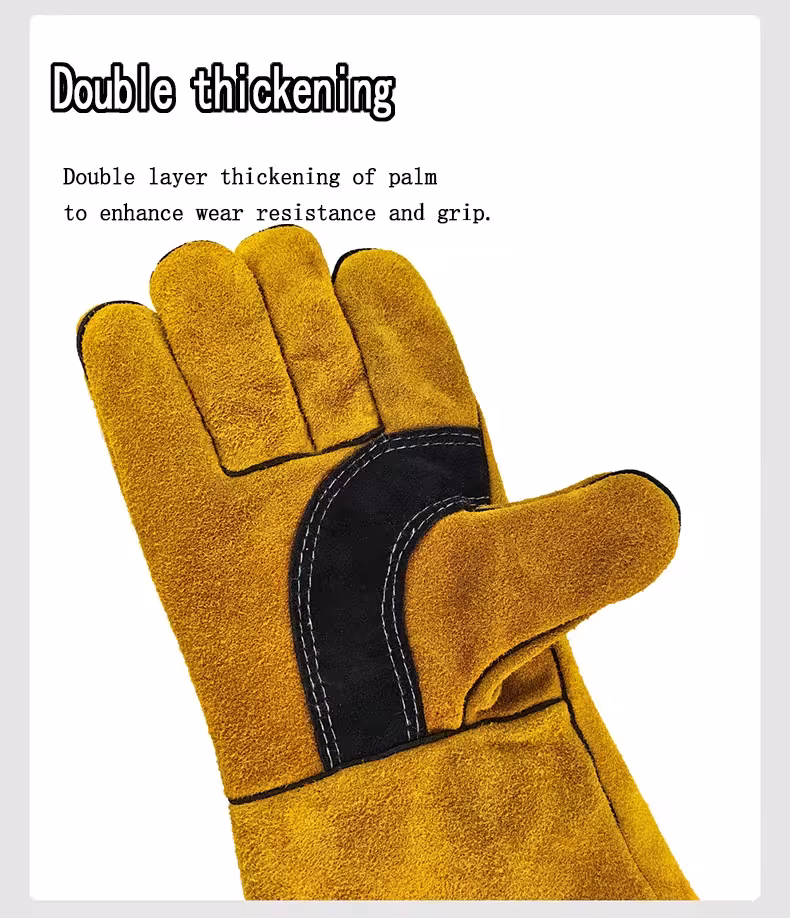 fire-resistant leather work gloves