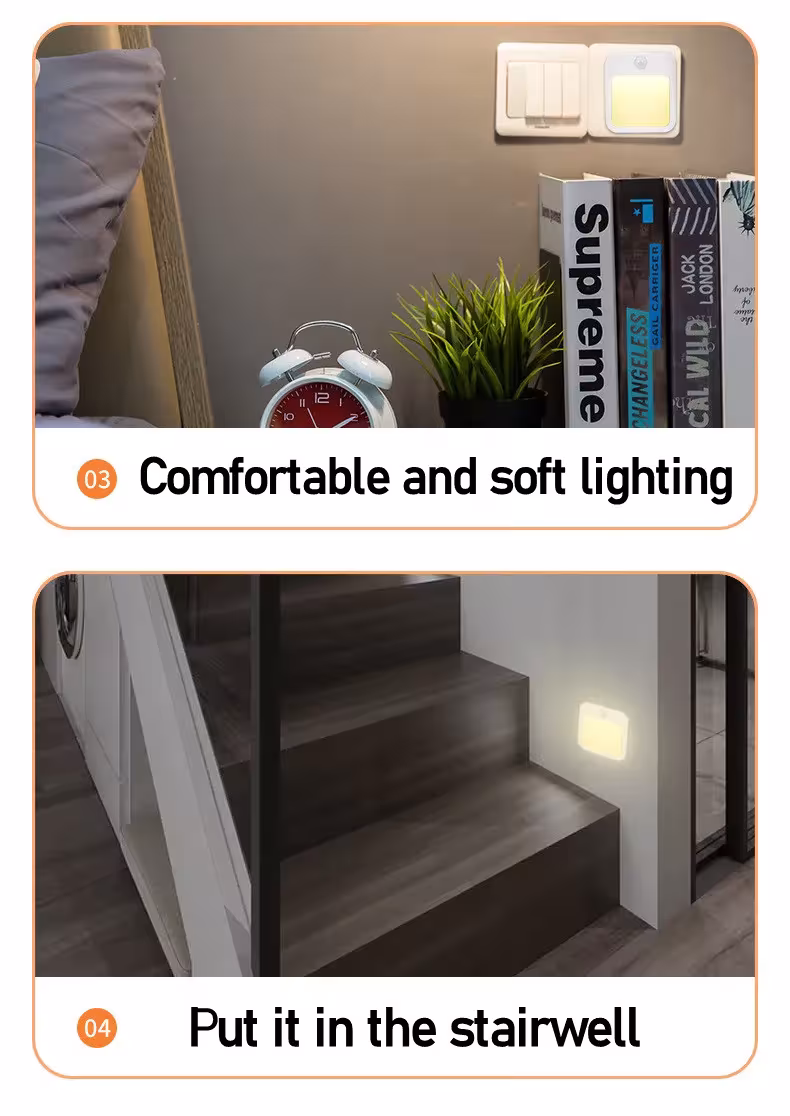 judesio jutiklio led naktinis šviestuvas