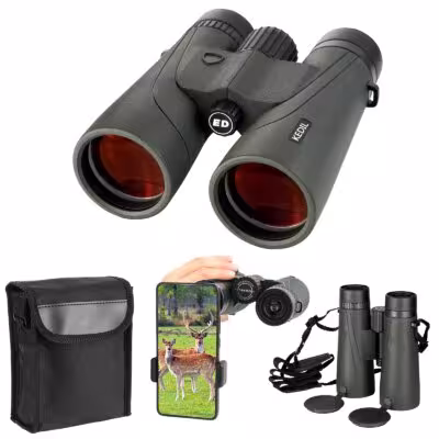 Les jumelles professionnelles 12x50 ED, avec optique BAK4 FMC, étanches IPX7, sont idéales pour l'observation des oiseaux, la randonnée et les voyages.