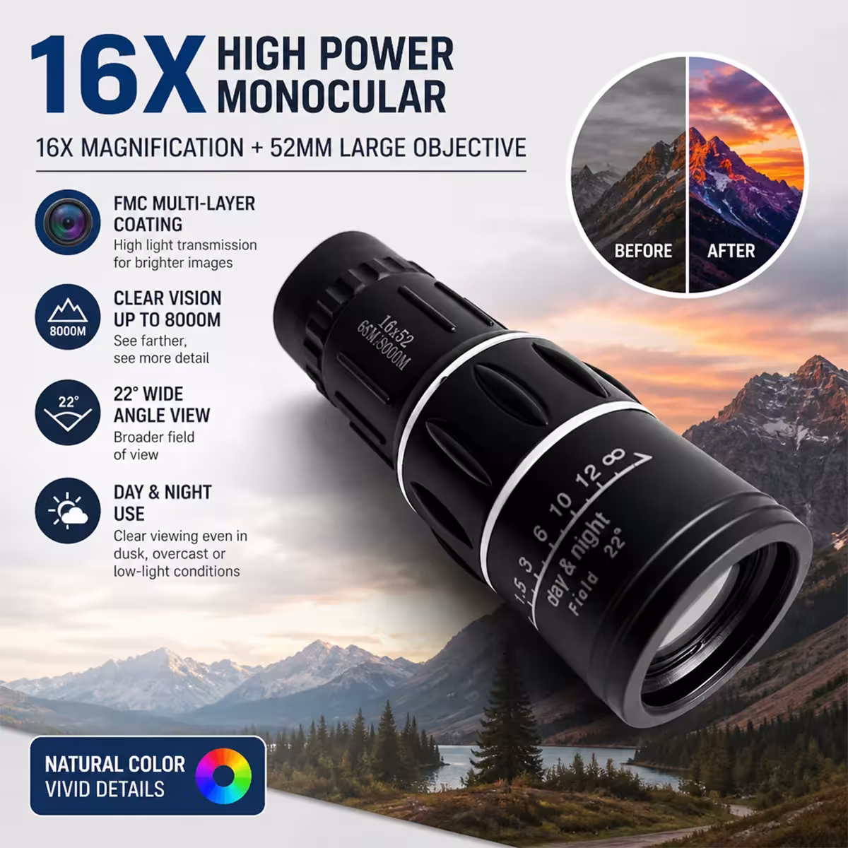 Monokular HD 16x52