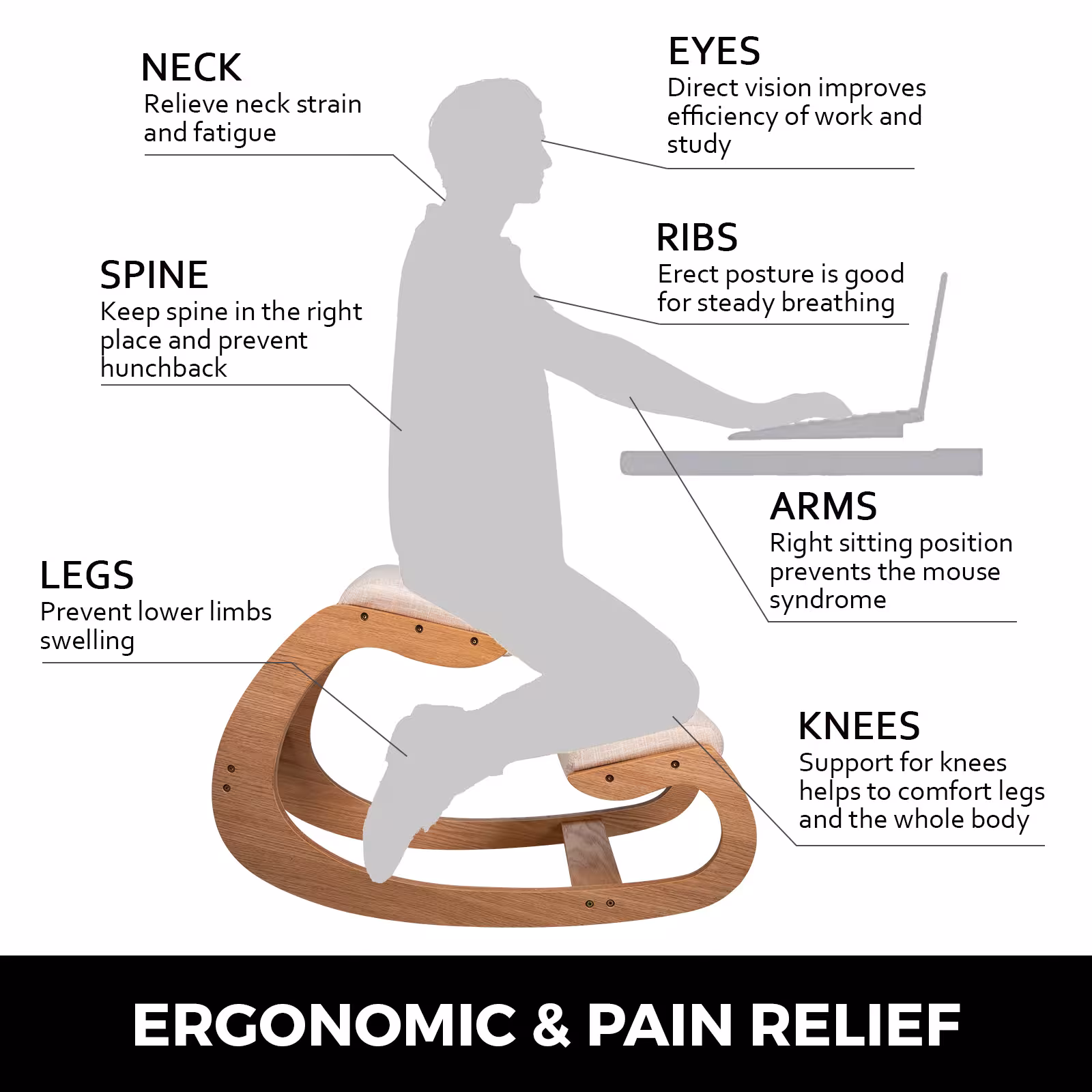 sedia ergonomica con schienale