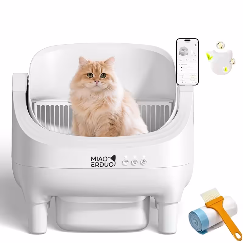 Caja de arena para gatos automática de 75L con aplicación WiFi