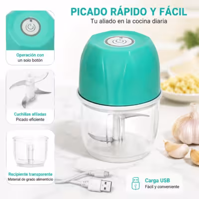 Portable USB Rechargeable Vegetable Chopper, Electric Garlic Crusher with Stainless Steel Blade, Small Meat and Food Chopper for Home Kitchen Use 1