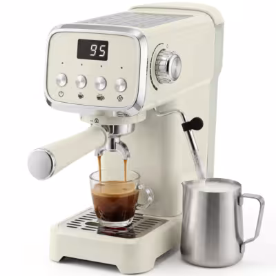 Semi-automatic Espresso Coffee Machine 20 Bar 1350W, Milk Frother Lance, 1 or 2 Cups, Hot Water, Cup Warmer 1