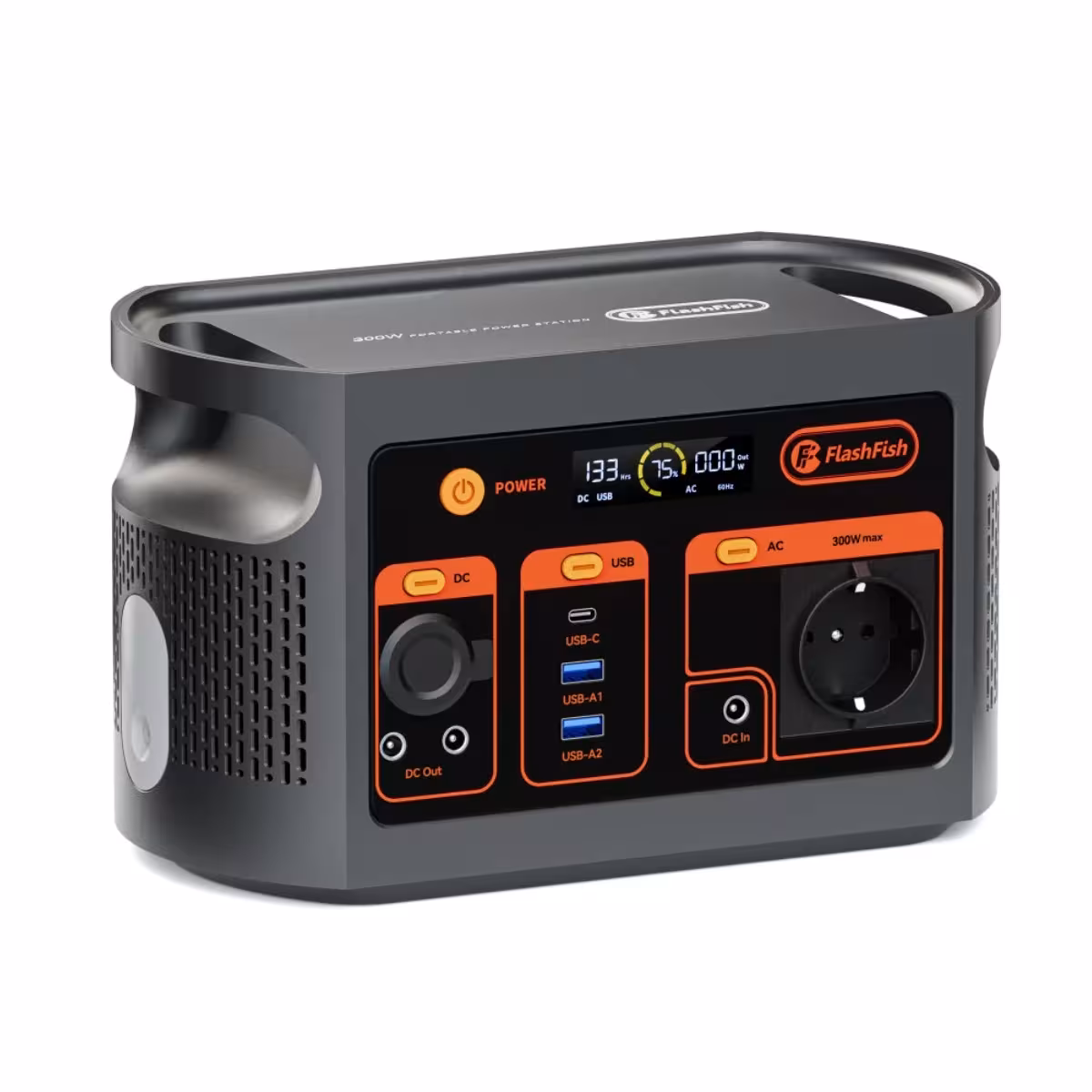 Générateur portable FF Flashfish E103 300W, batterie LiFePO4 179,2 Wh, charge rapide AC, générateur solaire multi-prises