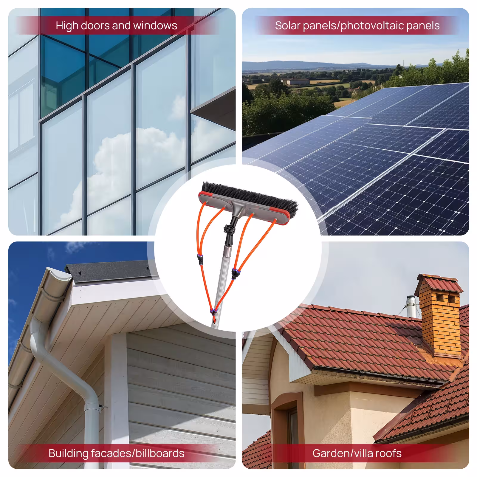 Brosse pour le nettoyage des panneaux solaires