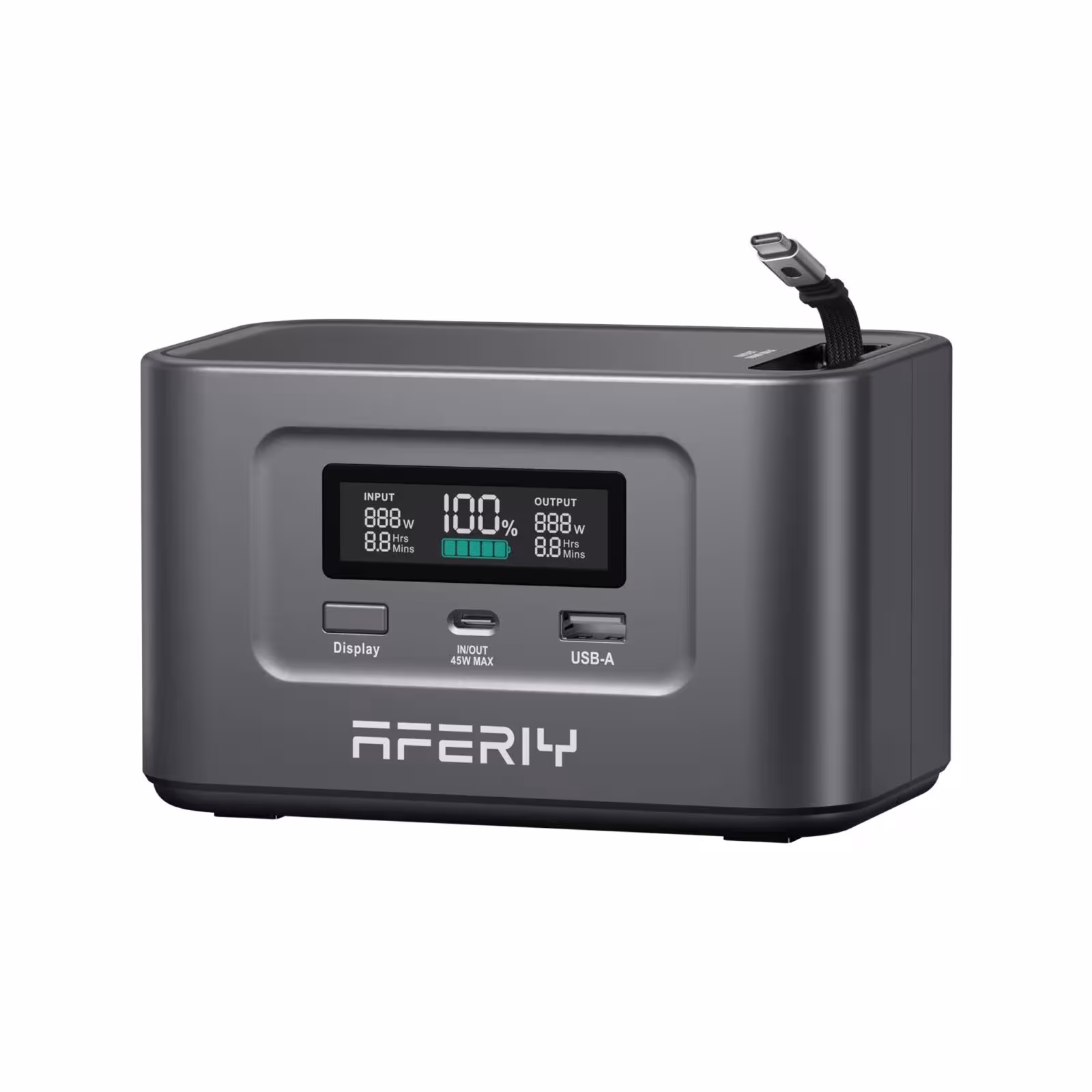 AFERIY Nano100 nešiojama elektrinė stotelė 100W 99.2Wh LiFePO4 baterija su USB-C kabeliu