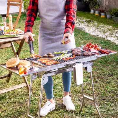 Stainless Steel Foldable Charcoal BBQ ExelQ InnovaGoods 1