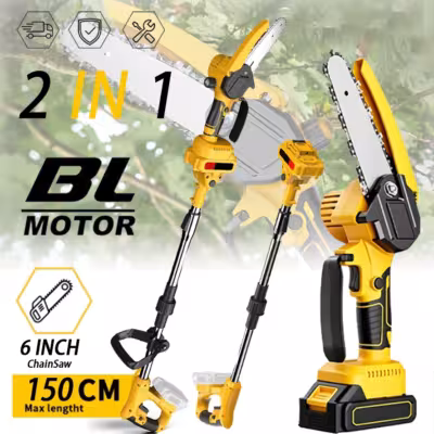 Scie à chaîne télescopique sans fil pour branches, 6 pouces, batterie, compatible avec Makita 18V