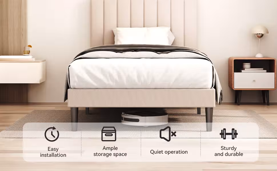 letto imbottito in tessuto grigio