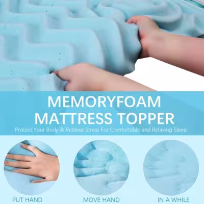 Cooling Mattress Topper Airflow Breathable Design Pressure Relieving Moisture-Wicking High Density Cooling Bed Topper For Back Hip And Shoulder Pain Relief RV & Sofa Bed Use 2